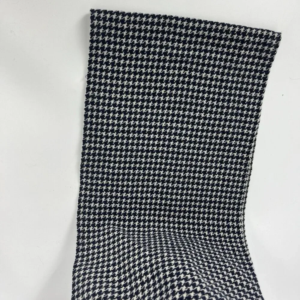 Psycho Bunny Scarf Navy Houndstooth Check Wool Italy Made 70